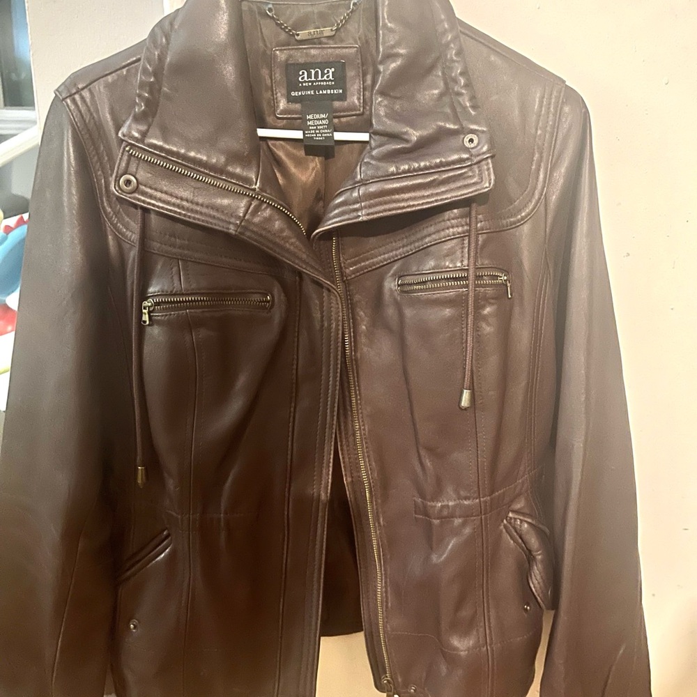 a.n.a. Women's Leather Jacket - Brown
